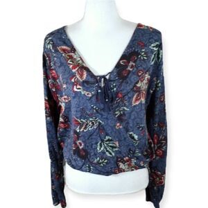 HOLLISTER BLUE & RED BLOUSE SZ.S EUC